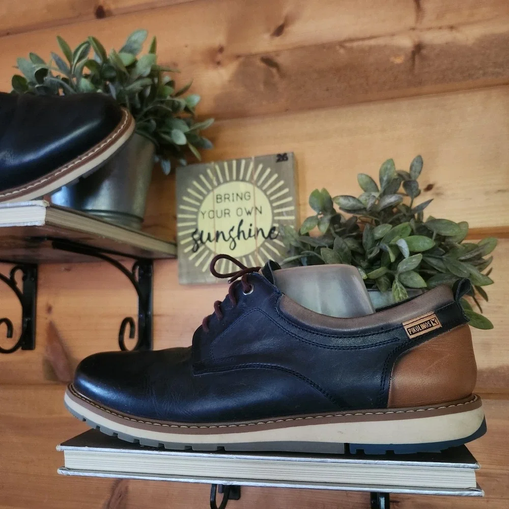 Pikolinos Berna M8J-4183 Wingtip Oxford Sneakers Navy Leather Shoe Comfort Sz 43